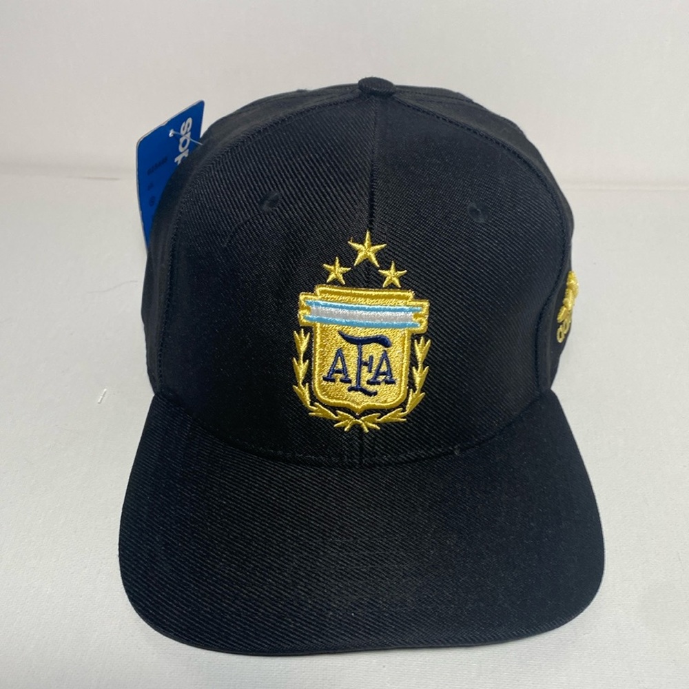 adidas Argentina AFA Selección Black Adjustable Hat with Gold Embroidery
